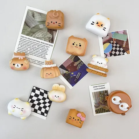Cartoon Resin Fridge Magnets Cute Convenience Store Snack Animal Mengli Magnetic Resin Ornaments For Home Decoration Gift Blind Bag