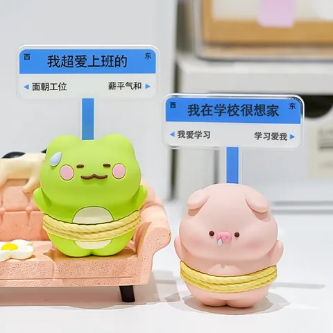 Süße Harz Tier Schreibtisch Ornament Heilung Büro Dekor Emotionale Kleine Schwein Frosch Capybara Statue Für Arbeitsplatz Geschenk