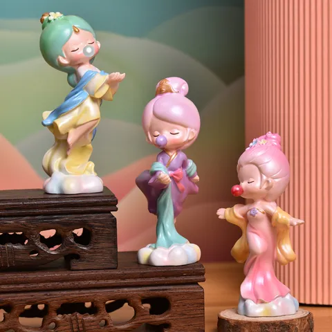 Sueño Dunhuang Hada Voladora Blind Box Trendy Juguete Figura Versión Q Estatua de Hada de Resina Adorno de Escritorio Regalo de Cumpleaños Decoración del Hogar