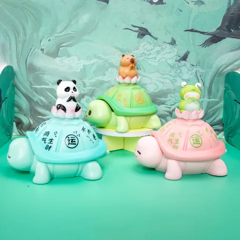 Cartoon Turtle Panda Pig Chick Resin Statue Desktop Storage Box Cute Animal Figurine Office Decor Birthday Gift Cake Topper