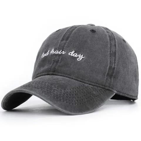 Casquette Dad Hat en Coton Délavé Brodée Bad Hair Day Casquette de Baseball Usée pour Hommes Femmes Réglable Décontractée Extérieur Chapeau de Soleil