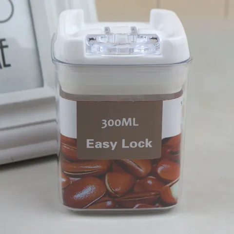 Bocal de Cuisine Scellé en Plastique Transparent Récipient Hermétique avec Couvercle à Verrouillage par Pression Facile