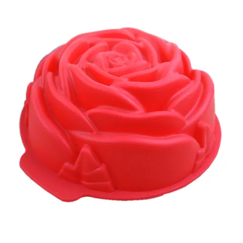 Molde Grande de Silicona para Pastel de Rosa Herramienta de Horneado DIY Sartén de Pastelería Mousse Fondant Resistente a Altas Temperaturas