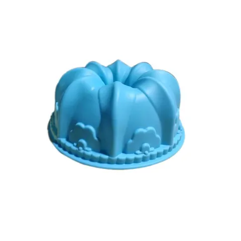 Molde Grande de Silicona para Pasteles con Forma de Lirio y Corona Bandeja Redonda en Espiral para Hornear DIY Mousse