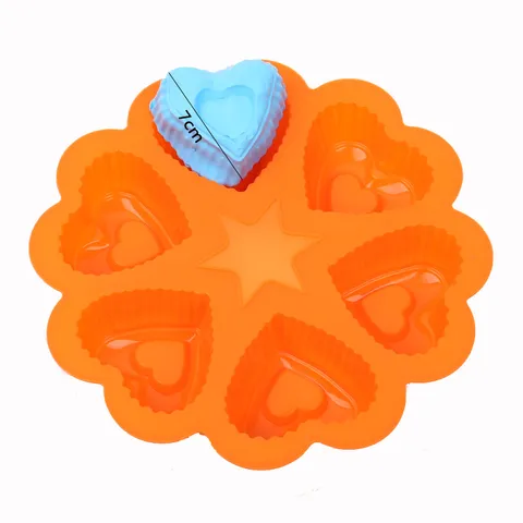 Molde de Silicona en Forma de Corazón 6 Cavidades para Hornear Pasteles Chocolate Jabón Fondant Mousse Gelatina Utensilio de Cocina Hecho a Mano