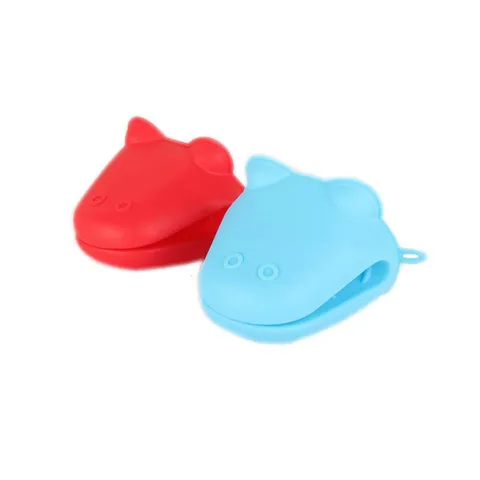 Manoplas de Horno de Silicona Resistentes al Calor Mini Agarraderas Antideslizantes Forma de Rana para Cocina Hornear Microondas