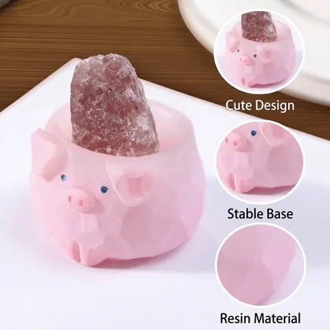 Figurine en Résine de Boîte Aveugle de Cristal d'Animal de Dessin Animé Avec Ornement de Bureau de Style de Guérison de Pierre Gemme Naturelle Décoration de Maison Cadeau