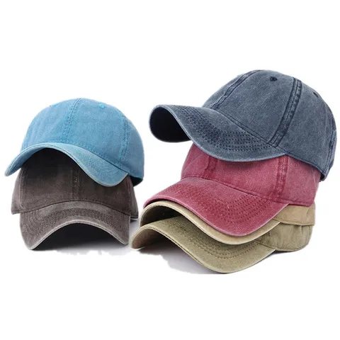 Unisex Gewaschene Baumwolle Distressed Baseballkappe Verstellbare Vintage Dad Hat Outdoor Sonnenschutz Sport Kappe