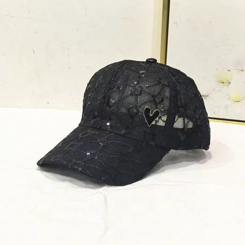 Damen Strass Netzgewebe Baseballkappe Koreanischer Stil Atmungsaktiv Sonnenschutz Pailletten Herz Schleife Sonnenhut Für Frühling Sommer Lässig Reise Outdoor