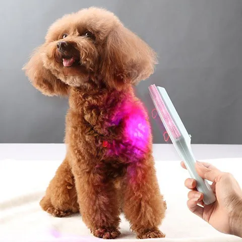 Cepillo de Masaje Multifuncional con Luz LED para Mascotas Peine de Aseo de Plástico Herramienta de Limpieza de Pelo para Perros y Gatos