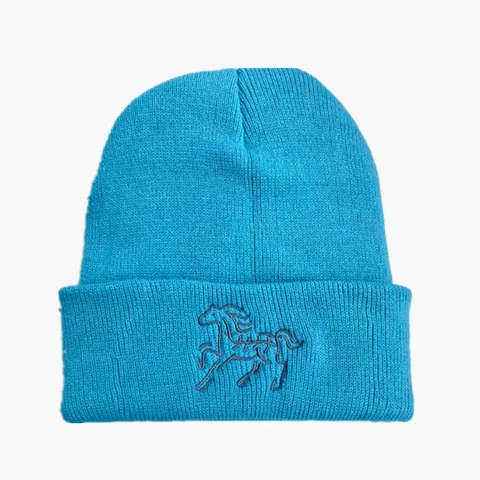 Acryl Besticktes Pferd Strickmütze Warme Wintermütze Für Herren Damen Studenten Outdoor Lässig Umschlag Beanie