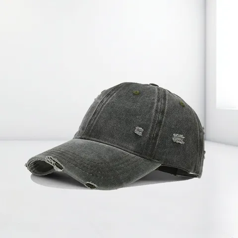 Vintage Distressed Gewaschene Baumwolle Baseballkappe Für Damen Herren Verstellbar Mit Löchern Outdoor Lässig Sonnenschutz Hut