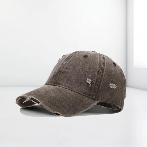 Vintage Distressed Gewaschene Baumwolle Baseballkappe Für Damen Herren Verstellbar Mit Löchern Outdoor Lässig Sonnenschutz Hut