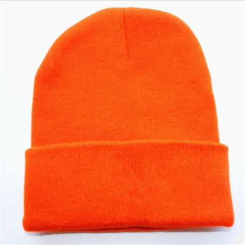 Solid Color Ribbed Knit Beanie Hat Cuffed Brimless Warm Winter Acrylic Skull Cap Unisex Outdoor Streetwise Pullover Hat