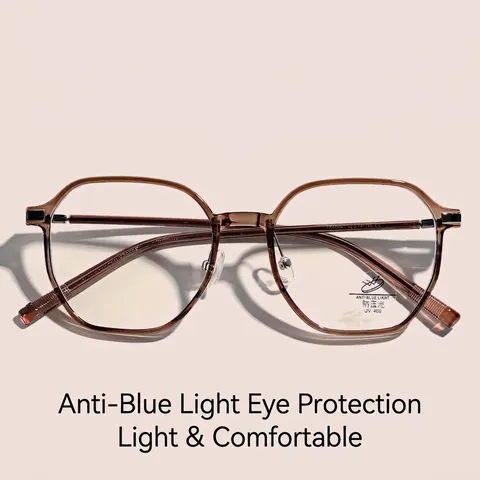 Retro TR90 Square Eyeglasses Frame For Men Women Anti Blue Light UV400 Protection Literary Optical Glasses Daily Clear Lens Eyewear