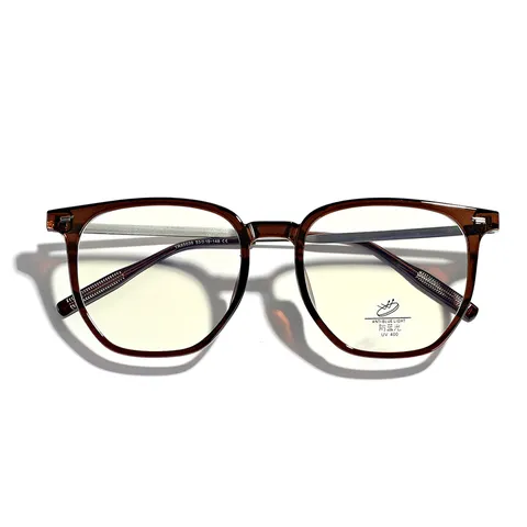 Vintage Large Frame Anti Blue Light Glasses Fashion TR90 Square Optical Eyewear For Men Women UV400 Transparent Flat Mirror
