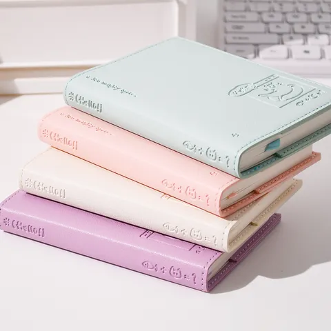 Cute Cat Embossed PU Leather Notebook Daily Journal Diary Planner
