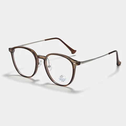 Vintage Rundrahmen Brille Herren Damen Retro Metall Kunststoff Gestell Anti Blaulicht Brille Ohne Sehstärke Klare Gläser Brille