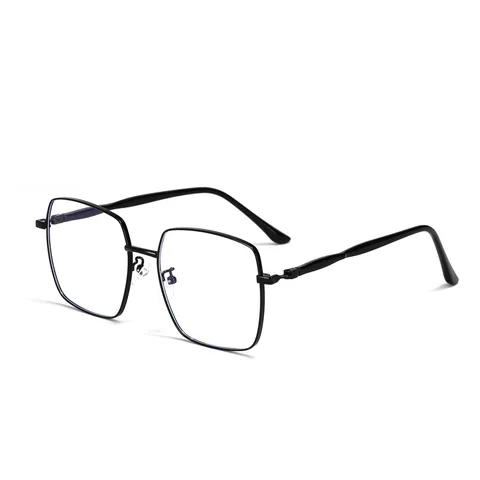 Fashion Large Square Metal Frame Glasses For Women Men Plain Lens Eyewear Vintage Ins Style Copper No-Makeup Glasses Gift