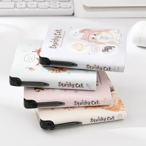 Cute Plush Notebook Pocket Diary Cute Cat Pattern Student Writing Journal Planner With Pen Slot Stationery Gift