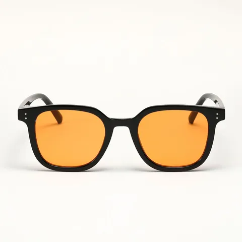 Vintage Square Sunglasses For Men Women Retro Large Frame Black Shades Colorful Lenses Fashion Eyewear UV400 Rivet Decor