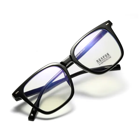 Unisex TR90 Square Glasses Frame Literary Academic Style Anti-Blue Light Glasses For Men Women Vintage Transparent Eyewear