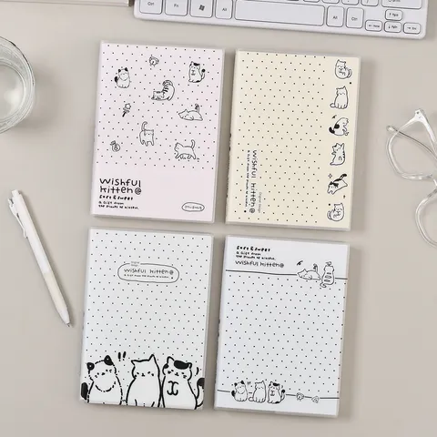 Cute Cat Pattern Handbook Notebook Diary Journal With PVC Cover Office School Writing Supplies Student Stationery
