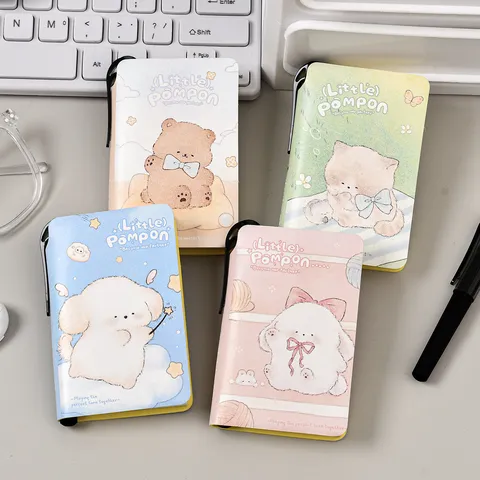 Mini Cuaderno de Bolsillo Portátil Adorable Cubierta de Animales de Dibujos Animados Páginas en Blanco Diario para Oficina Escuela