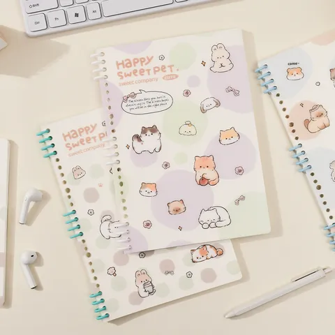 Quaderno ad Anelli Modello Animale Carino Rigato Raccoglitore ad Anelli Diario Studente Studio Presa Appunti Cancelleria per Ufficio