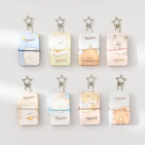 Mini Cute Cartoon Animal Notebook With Keychain Portable Pocket Memo Pad Diary Book Student Stationery Gift