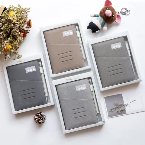Multifunctional Leather Cover Notebook Planner Gift Box Set With Pen Daily Journal Writing Notebook For School Office