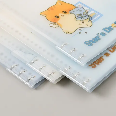 B5 Ringbuch Notizbuch Süßes Cartoon Backen Thema Tagebuch Planer PP Einband Transparent Ringbinder Schüler Bürobedarf