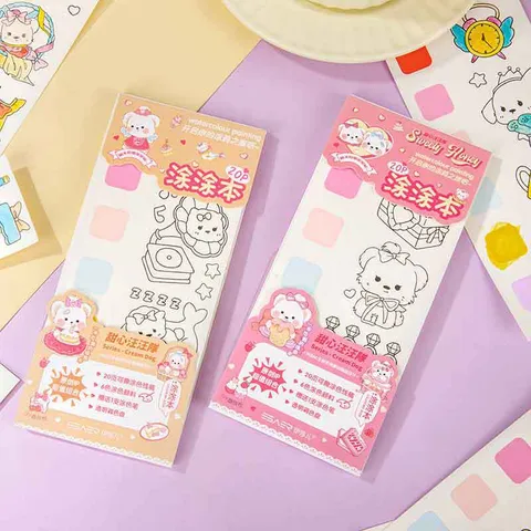 Children Gouache Graffiti Coloring Book Watercolor Painting Book Educational Drawing Book And Stickers For Kids