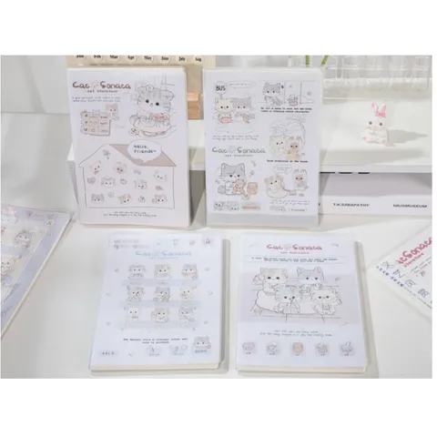 Quaderno di scrittura per studenti di gatto dei cartoni animati carino con copertina in PVC stile INS coreano