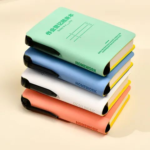Mini Cuaderno Portátil Diario Planificador Bloc de Notas Con Portabolígrafos Tamaño de Bolsillo Papelería de Oficina para Estudiantes