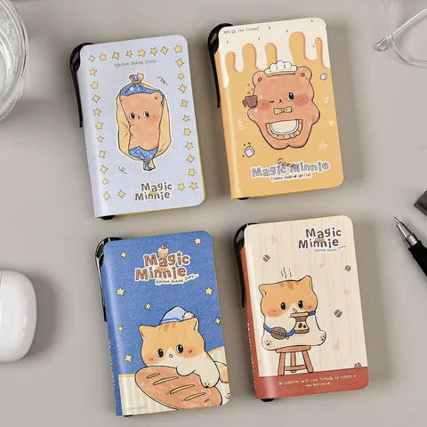 Kawaii Magische Minnie Cartoon Pocket Notitieboek Voor Studenten Draagbaar Woordenschat Dagboek Bakkerij Thema Mini Notitieblok 112 Vellen