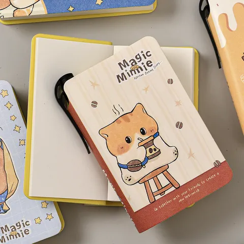 Kawaii Magische Minnie Cartoon Pocket Notitieboek Voor Studenten Draagbaar Woordenschat Dagboek Bakkerij Thema Mini Notitieblok 112 Vellen