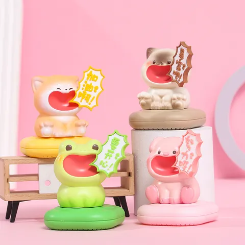 Creative Screaming Animal Resin Figurine Aromatherapy Box For Car Home Office Decor Frog Cat Pig Shiba Inu Magnet Diffuser Case