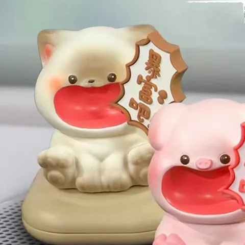 Screaming Animal Resin Statue Car Fragrance Box Desktop Ornament Creative Cat Pig Shiba Inu Frog Figurine Gifts Home Decor