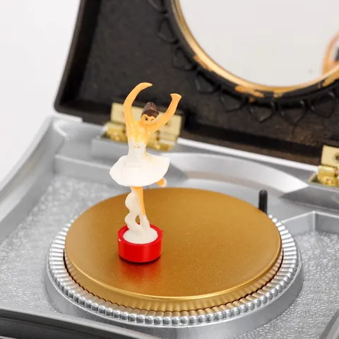 Vintage Kreativer Schminktisch Spieluhr Tanzendes Mädchen Ballerina Kosmetikspiegel Schmuckschublade Kunststoff Musiktruhe Geschenk