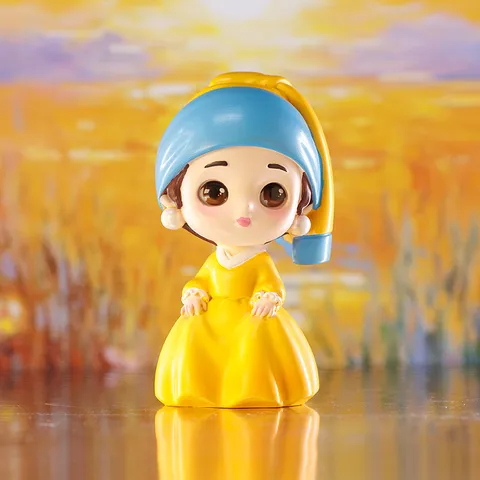 Statuetta Scatola Sorpresa Ragazza Pittura Famosa Personaggio Arte Chibi Ornamento Scrivania Resina Bambola Decorativa Regalo