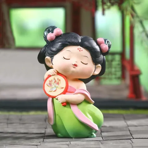 Chinese Vintage Palace Style Tang Palace Night Dream Resin Figurines Miniature Desktop Court Lady Statues For Home Decor Ornament Gift