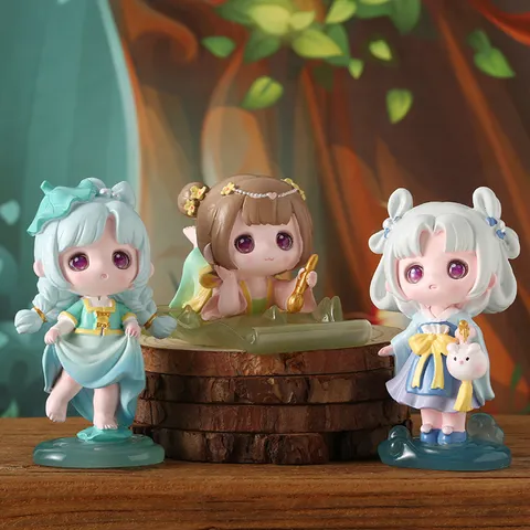 Chinese Style Resin Blind Box Action Figure Model Cute Anime Girl Character Desk Ornament Creative Spring Collection Collectible Hobby Model
