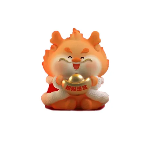 Cartoon Dragon Piggy Bank Vinyl Lucky Mascot Dragon Ornament Large Coin Savings Jar For Kids New Year Gift Desktop Home Decor