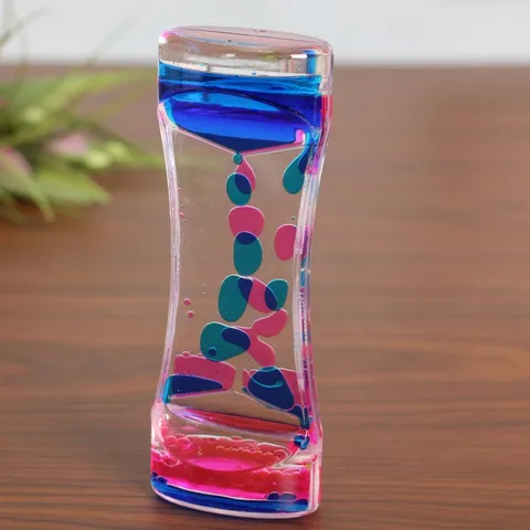 Reloj de Arena Líquido Dinámico de Acrílico Temporizador de Gota de Aceite de Doble Color Adorno de Escritorio Alivio del Estrés Gadget Sensorial Hogar Oficina