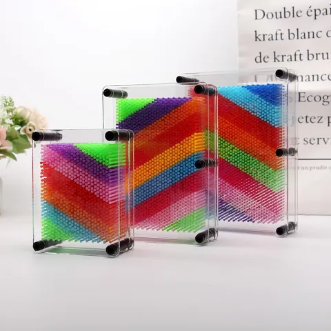 Giocattolo Pin Art 3D Arcobaleno Creativo Clone Impressione Mano Cornice Scultura Ago Decorazione Scrivania Giocattolo Sensoriale per Bambini Regali