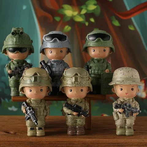 Chibi Spezialeinheit Soldat Harz Ornament Tarnung Militärfigur Kreative Wohnzimmer Schreibtisch Dekoration Geschenk