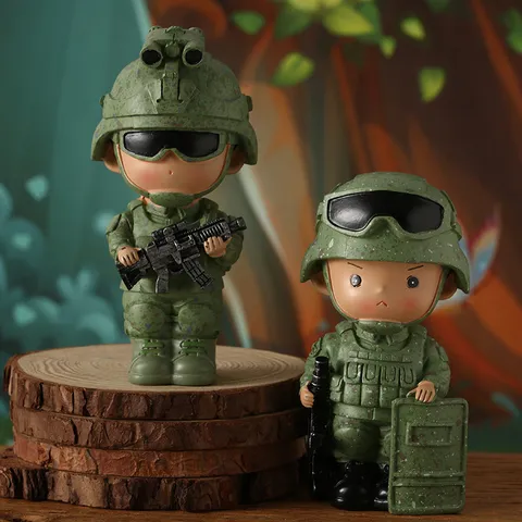 Chibi Spezialeinheit Soldat Harz Ornament Tarnung Militärfigur Kreative Wohnzimmer Schreibtisch Dekoration Geschenk
