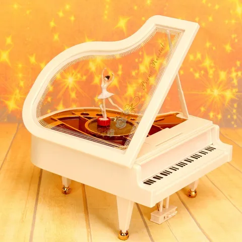 Rotating Ballet Girl Piano Music Box Mechanical Wind Up Musical Box Home Ornament Desk Decor Birthday Gift For Children