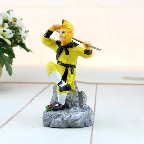 Viaje al Oeste Sun Wukong Rey Mono Figurilla de Resina Estatua de Personaje Chino Clásico Adorno de Escritorio Decoración Hogar